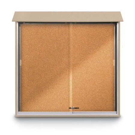 United Visual Products Outdoor Enclosed Combo Board, 72"x36", Bronze Frame/Blue & Surf UVCB7236ODBZ-BLUE-SURF